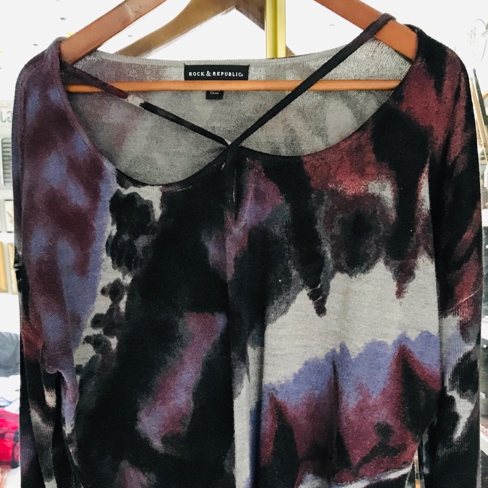 🔮🖤ROCK & REPUBLIC dark tie dye sweater✨